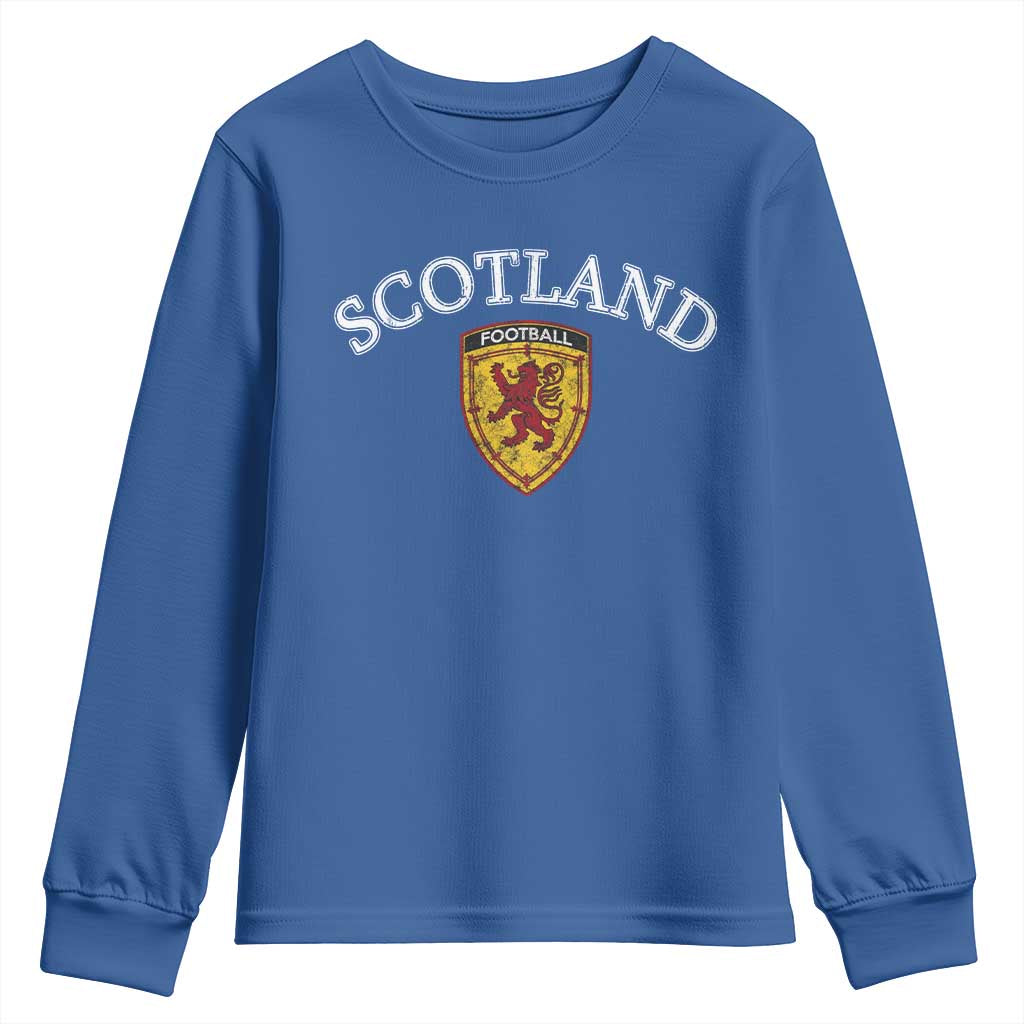 Scotland Soccer Youth Sweatshirt Scottish Rampant Lion Scotland Coat of Arms Banner Football Fan