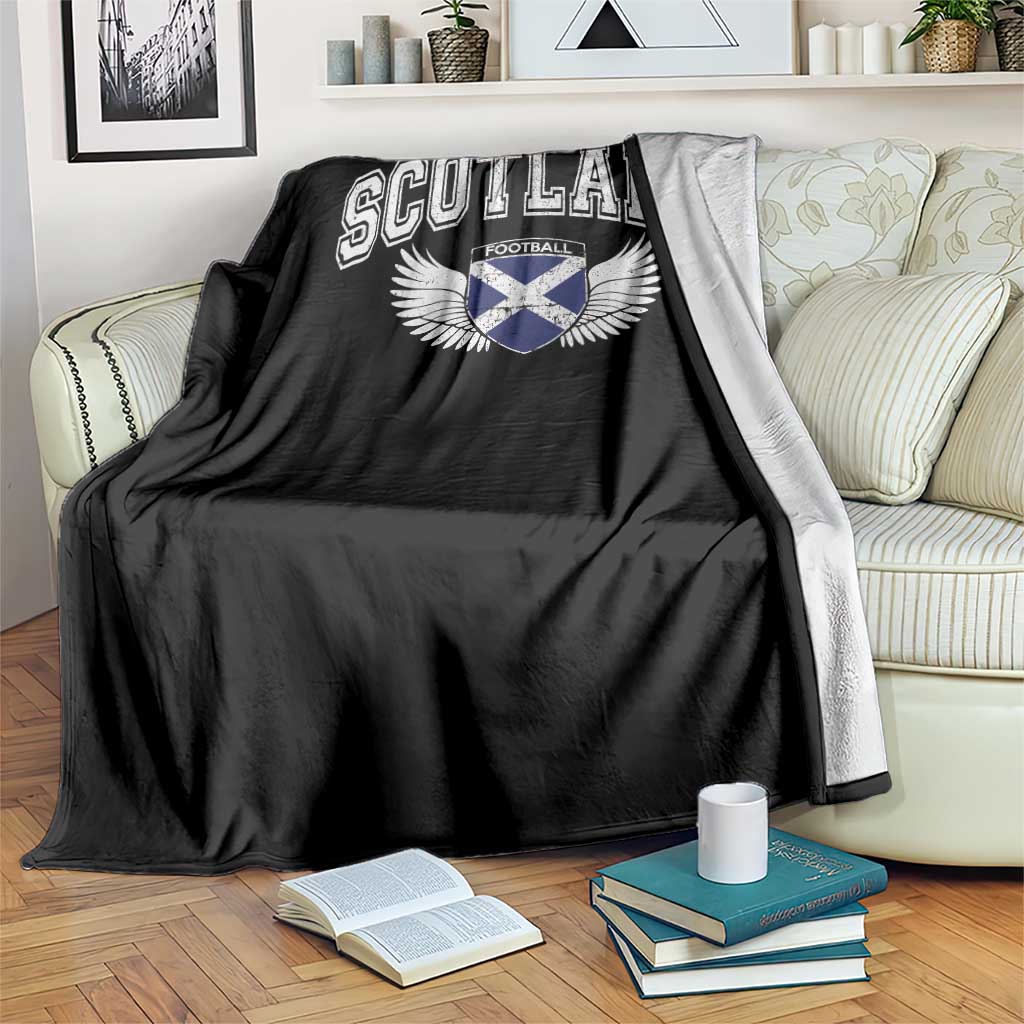 Scotland Soccer Throw Blanket Retro Vintage Scottish Flag Football Fan