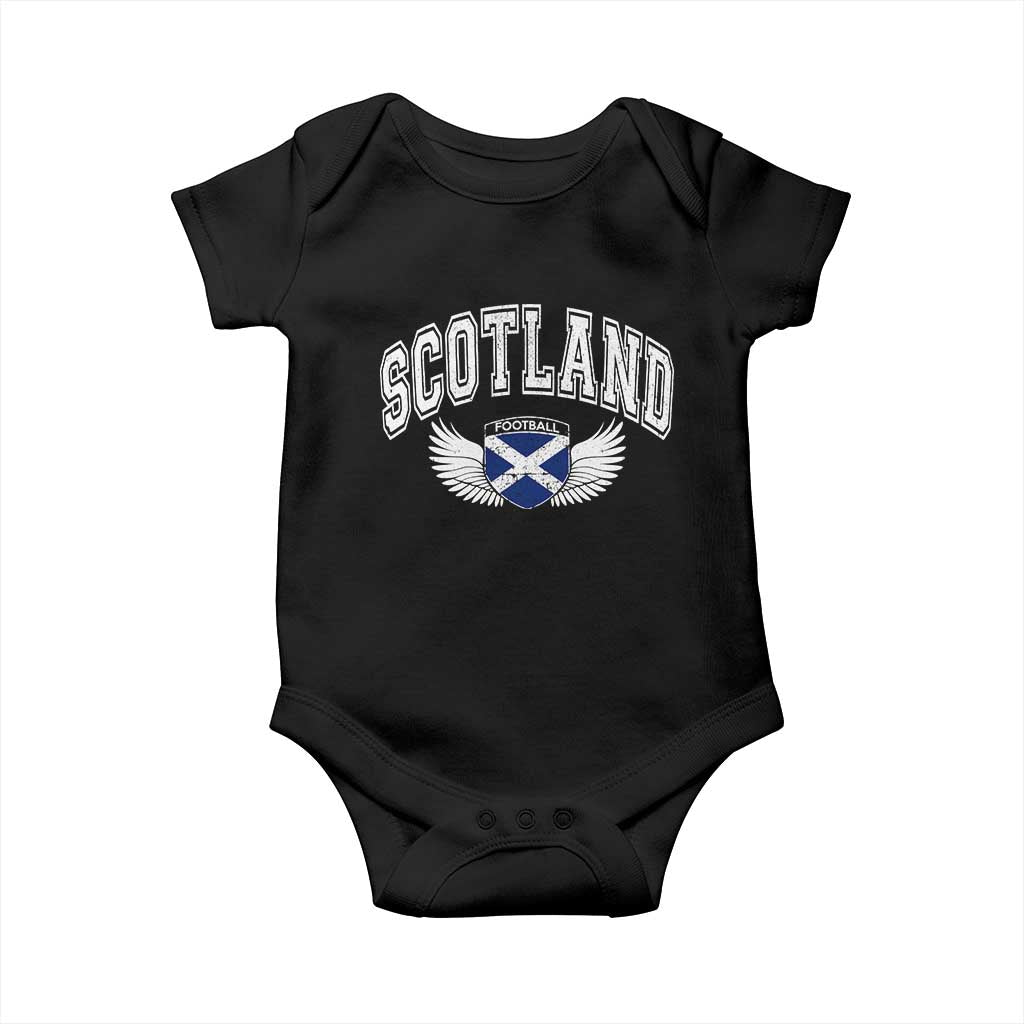Scotland Soccer Baby Onesie Retro Vintage Scottish Flag Football Fan TS10 Black Print Your Wear