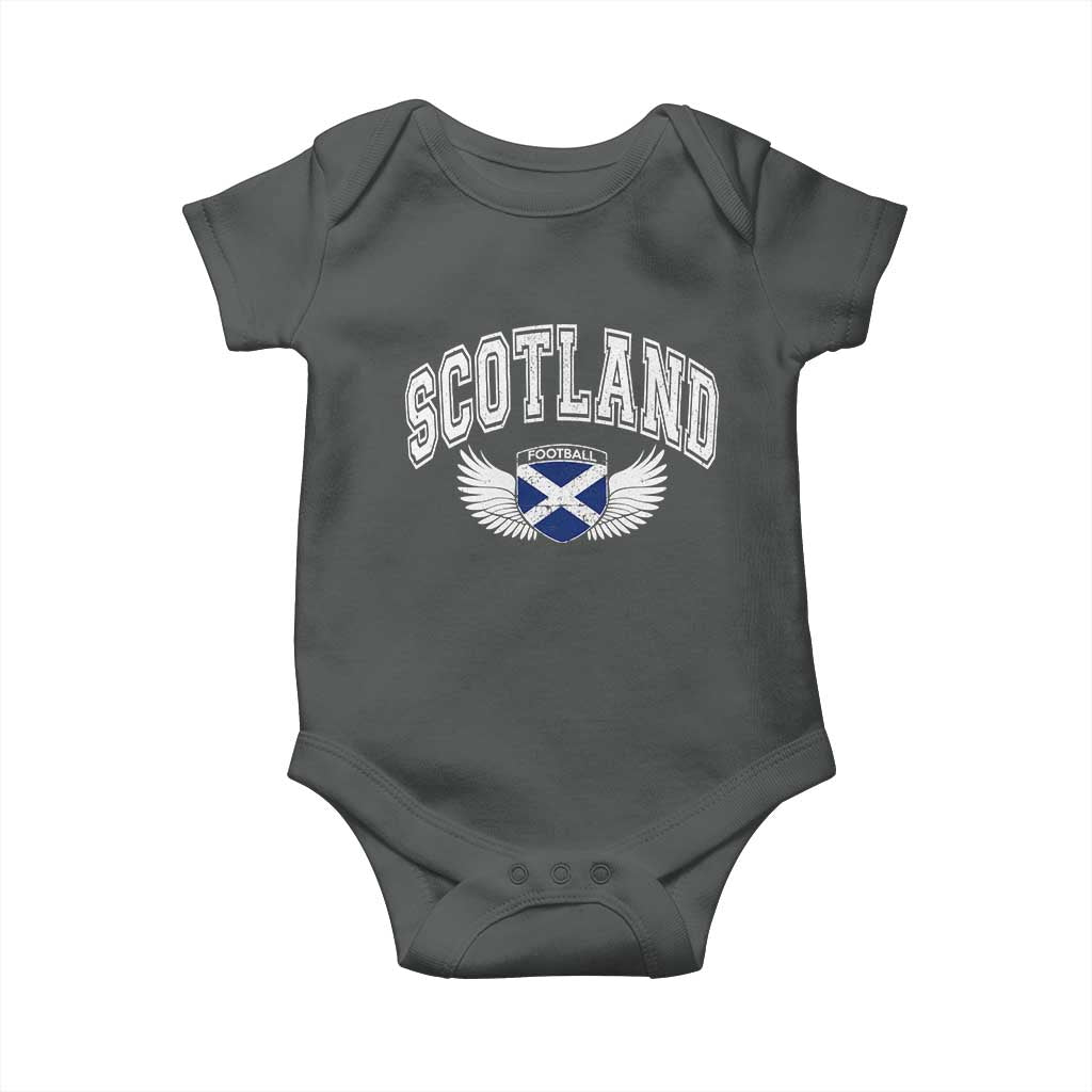 Scotland Soccer Baby Onesie Retro Vintage Scottish Flag Football Fan