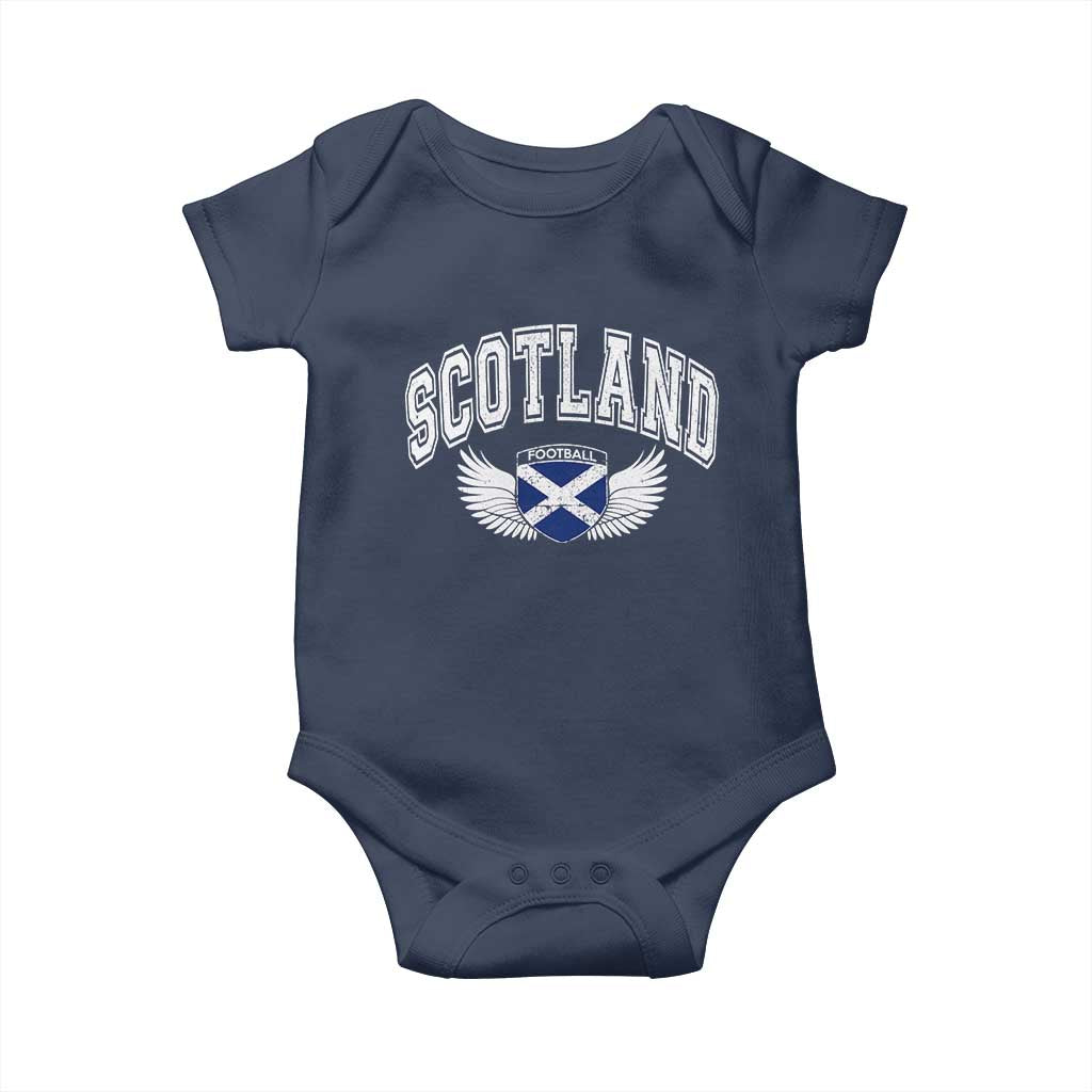 Scotland Soccer Baby Onesie Retro Vintage Scottish Flag Football Fan