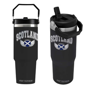 Scotland Soccer Flip Straw Tumbler Retro Vintage Scottish Flag Football Fan