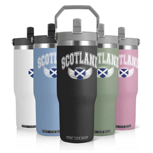 Scotland Soccer Flip Straw Tumbler Retro Vintage Scottish Flag Football Fan
