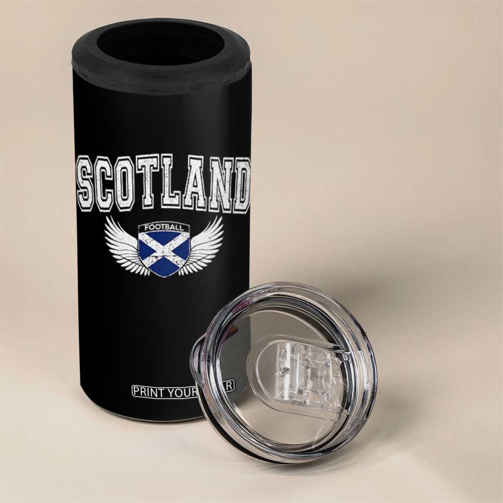 Scotland Soccer 4 in 1 Can Cooler Tumbler Retro Vintage Scottish Flag Football Fan
