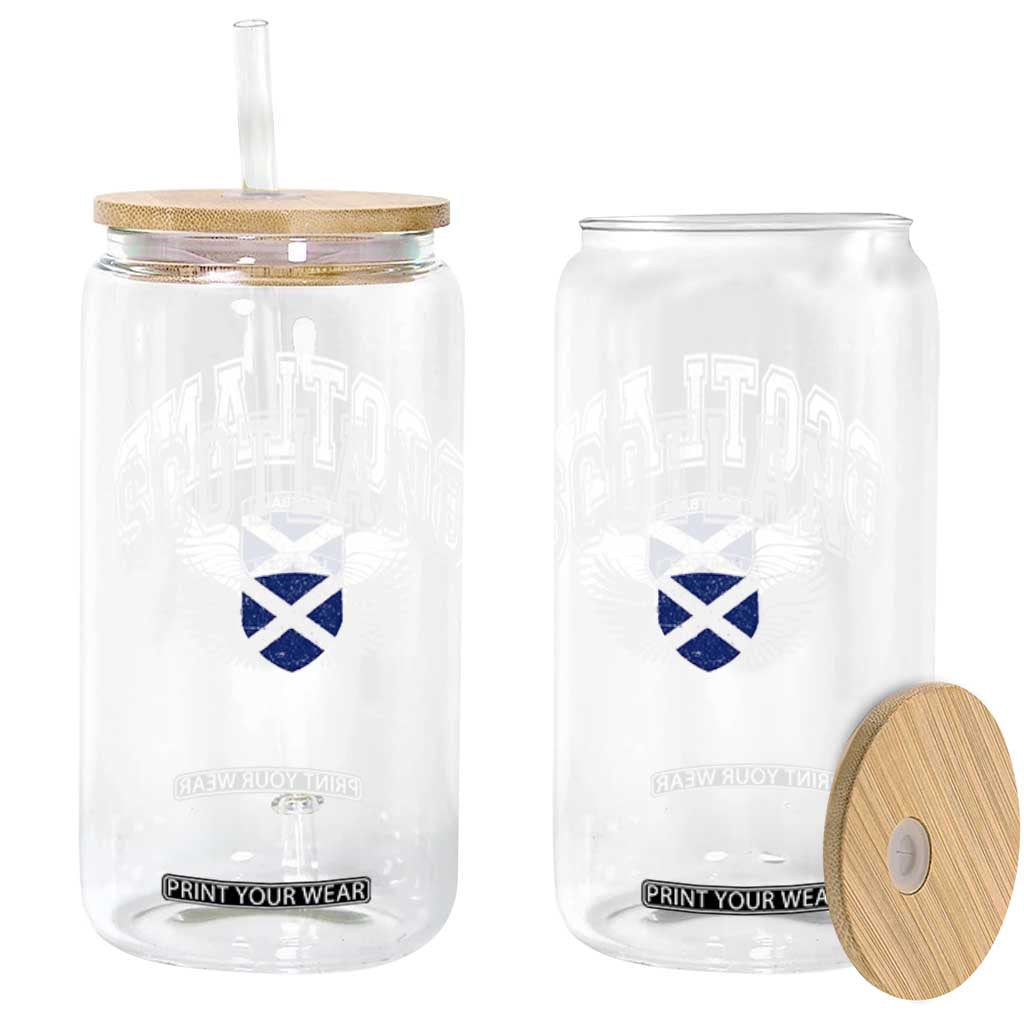 Scotland Soccer Glass Can Retro Vintage Scottish Flag Football Fan
