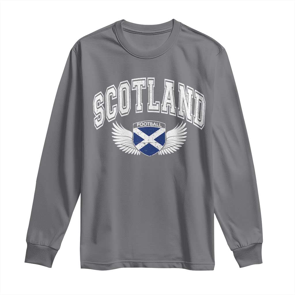 Scotland Soccer Long Sleeve Shirt Retro Vintage Scottish Flag Football Fan