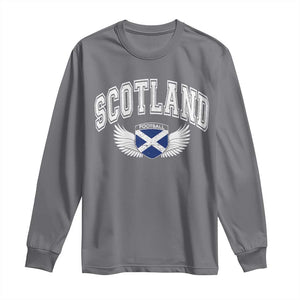 Scotland Soccer Long Sleeve Shirt Retro Vintage Scottish Flag Football Fan