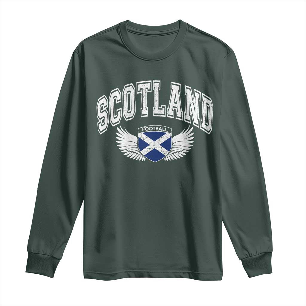 Scotland Soccer Long Sleeve Shirt Retro Vintage Scottish Flag Football Fan