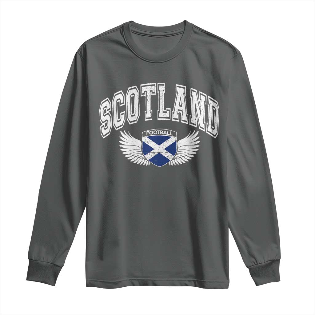 Scotland Soccer Long Sleeve Shirt Retro Vintage Scottish Flag Football Fan