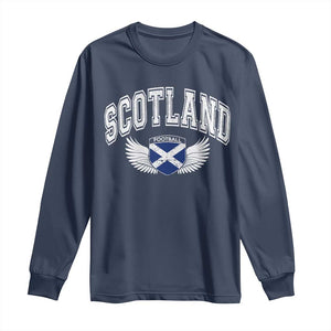 Scotland Soccer Long Sleeve Shirt Retro Vintage Scottish Flag Football Fan