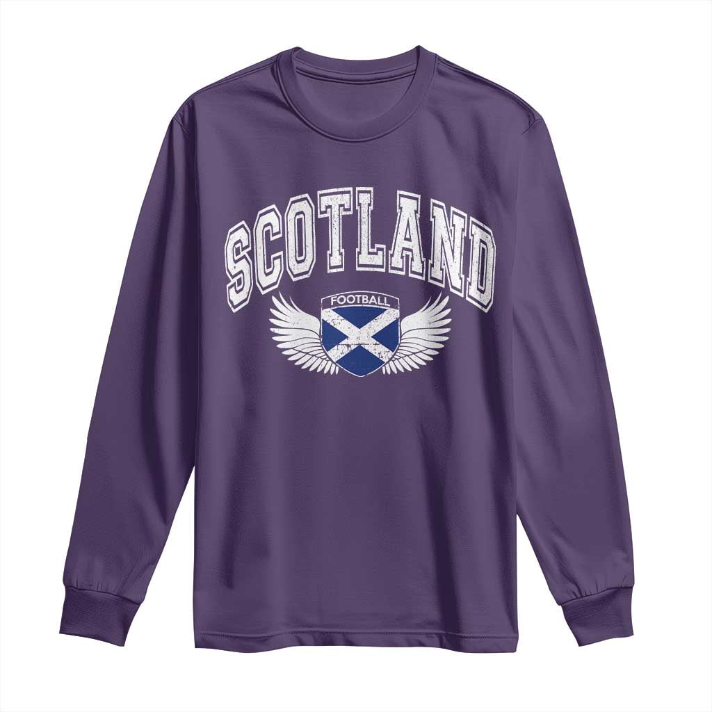 Scotland Soccer Long Sleeve Shirt Retro Vintage Scottish Flag Football Fan