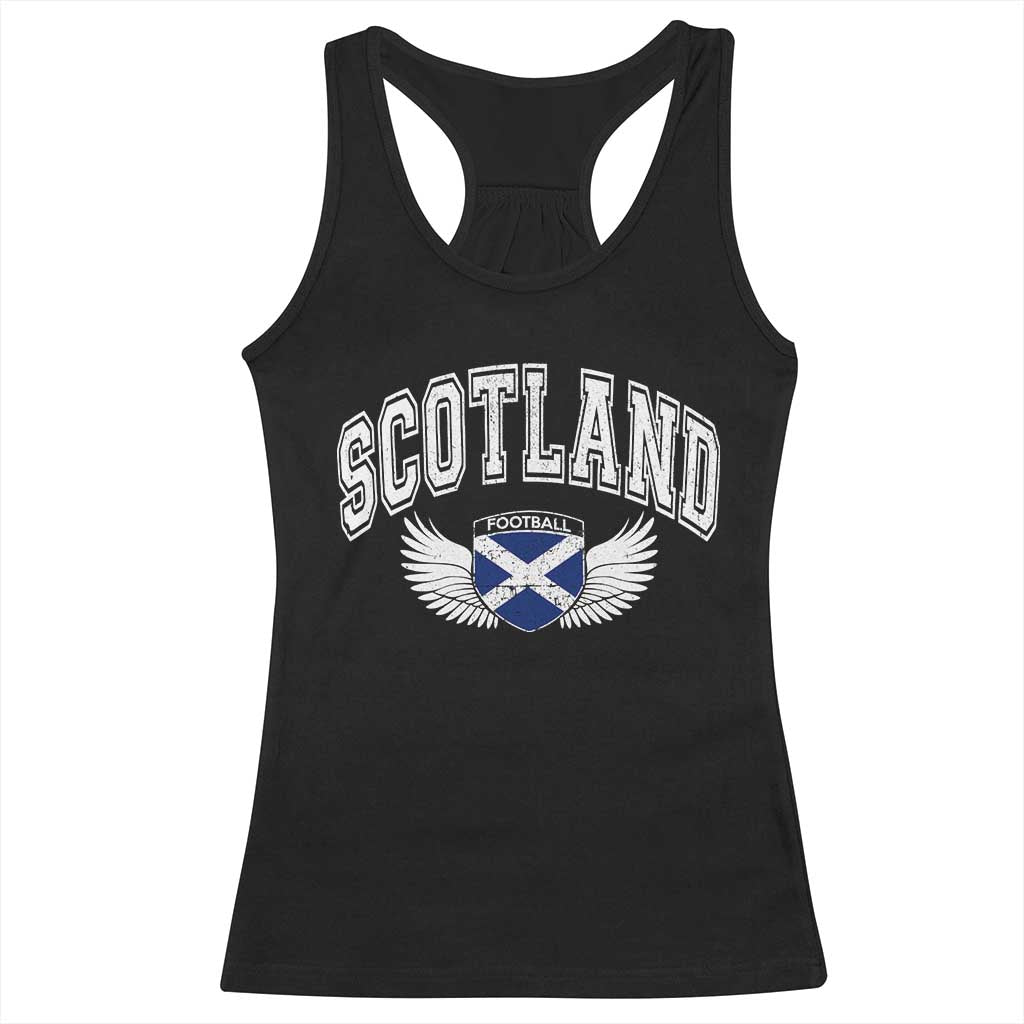 Scotland Soccer Racerback Tank Top Retro Vintage Scottish Flag Football Fan TS10 Black Print Your Wear