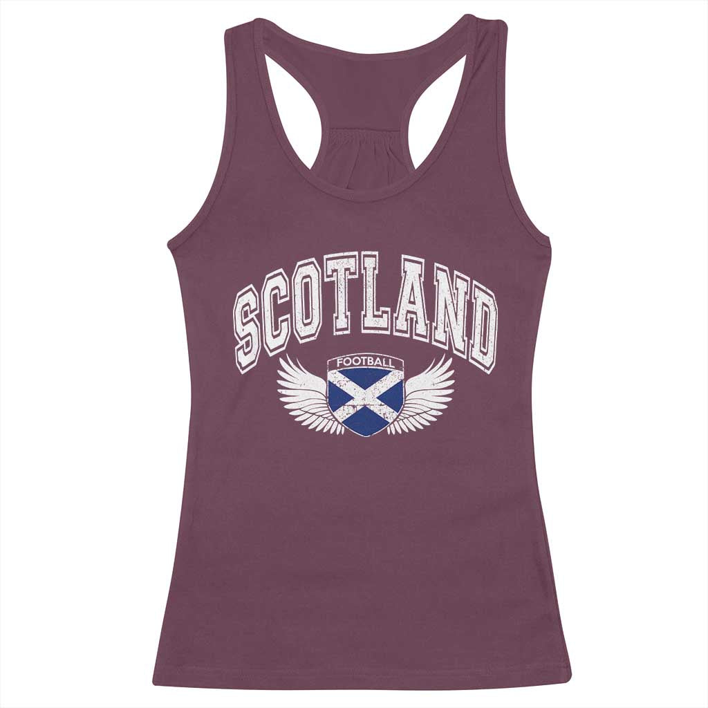 Scotland Soccer Racerback Tank Top Retro Vintage Scottish Flag Football Fan