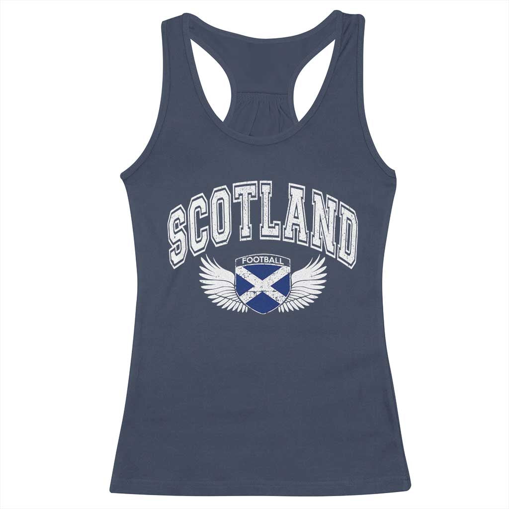 Scotland Soccer Racerback Tank Top Retro Vintage Scottish Flag Football Fan