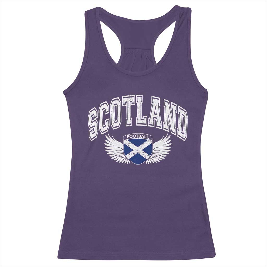 Scotland Soccer Racerback Tank Top Retro Vintage Scottish Flag Football Fan