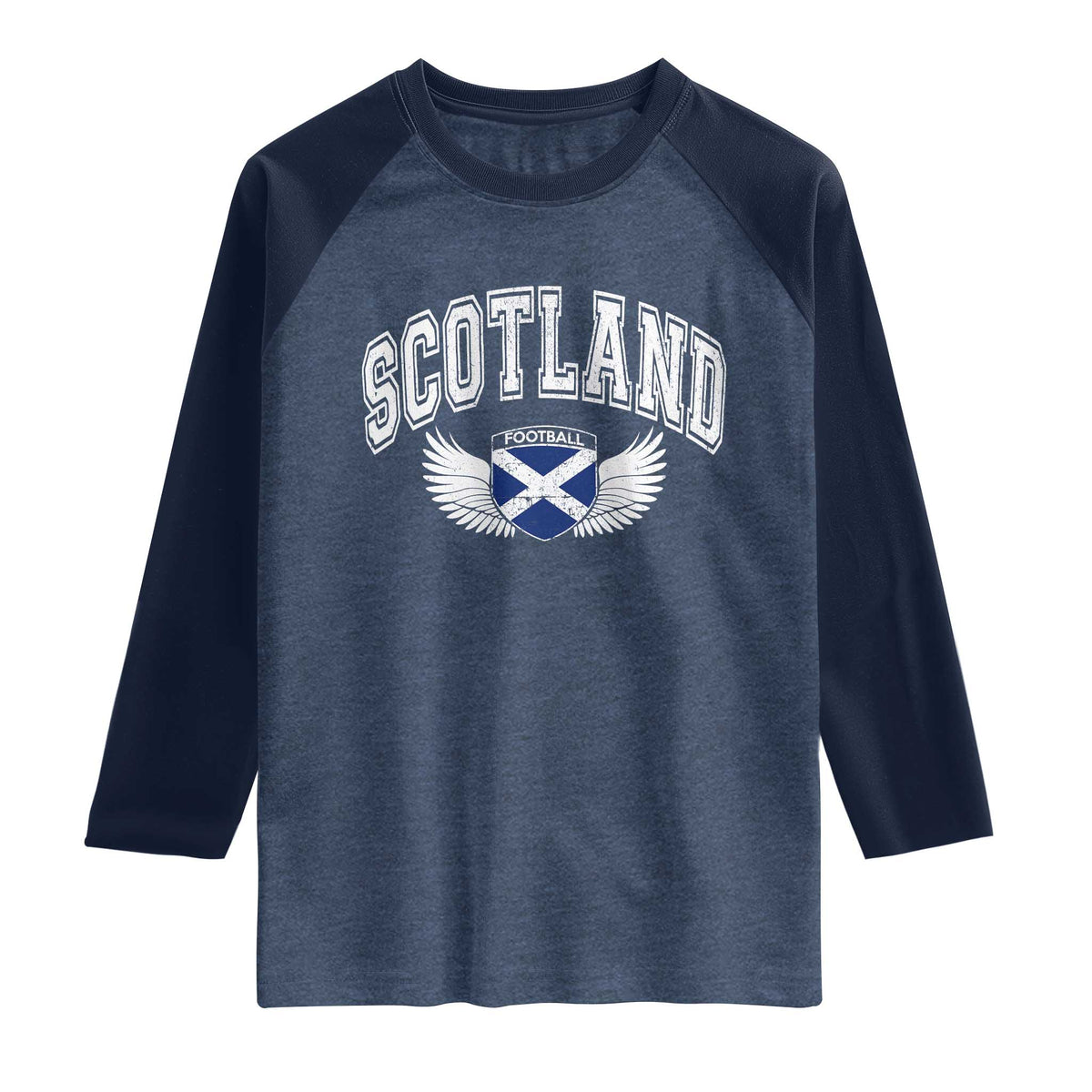 Scotland Soccer Raglan Shirt Retro Vintage Scottish Flag Football Fan