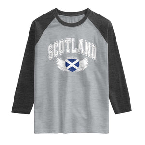 Scotland Soccer Raglan Shirt Retro Vintage Scottish Flag Football Fan