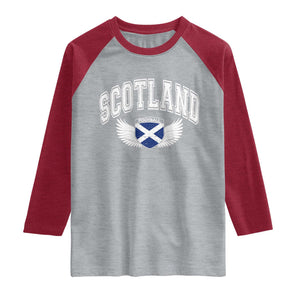 Scotland Soccer Raglan Shirt Retro Vintage Scottish Flag Football Fan