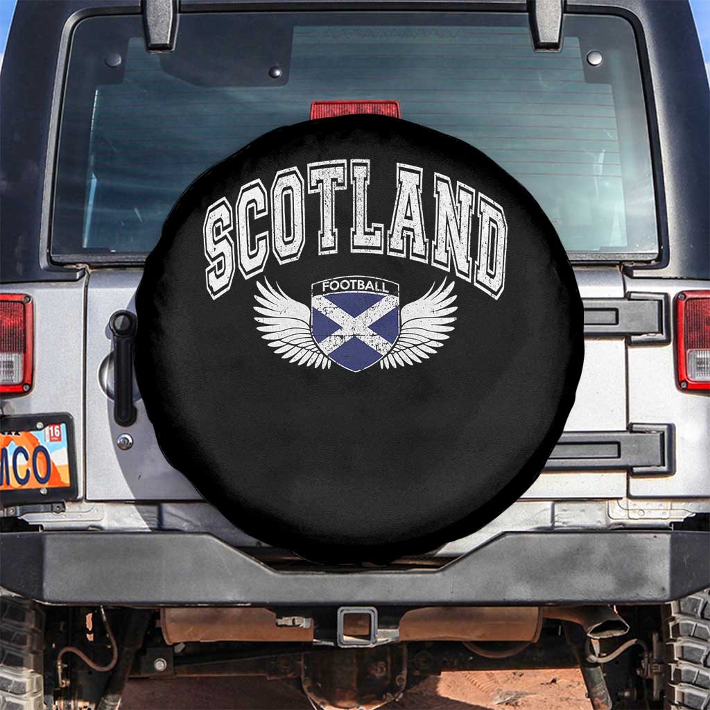 Scotland Soccer Spare Tire Cover Retro Vintage Scottish Flag Football Fan TS10 No hole Black Print Your Wear