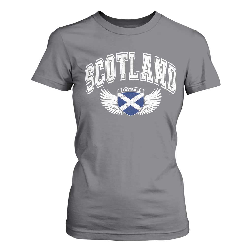 Scotland Soccer T Shirt For Women Retro Vintage Scottish Flag Football Fan