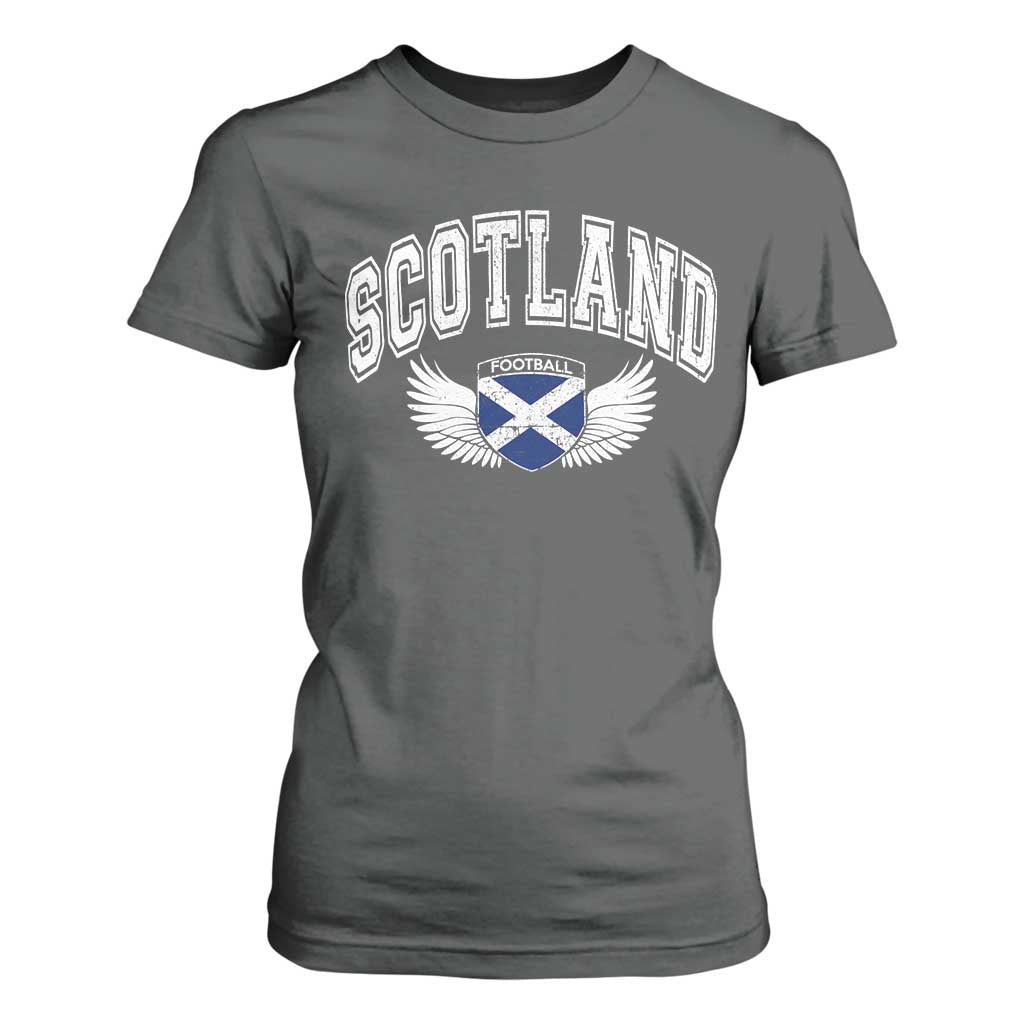 Scotland Soccer T Shirt For Women Retro Vintage Scottish Flag Football Fan