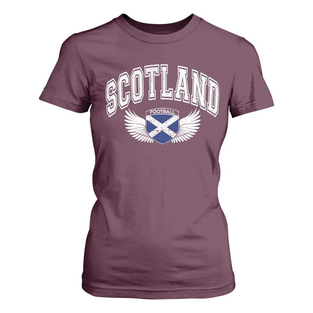 Scotland Soccer T Shirt For Women Retro Vintage Scottish Flag Football Fan
