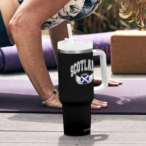 Scotland Soccer Tumbler With Handle Retro Vintage Scottish Flag Football Fan