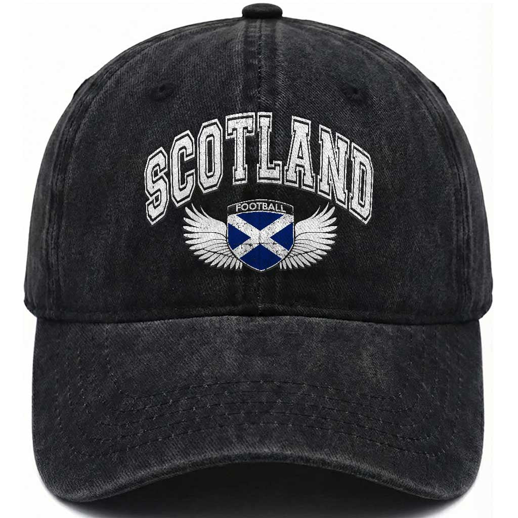 Scotland Soccer Washed Cotton Baseball Cap Retro Vintage Scottish Flag Football Fan