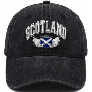 Scotland Soccer Washed Cotton Baseball Cap Retro Vintage Scottish Flag Football Fan