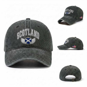 Scotland Soccer Washed Cotton Baseball Cap Retro Vintage Scottish Flag Football Fan