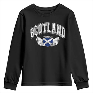 Scotland Soccer Youth Sweatshirt Retro Vintage Scottish Flag Football Fan