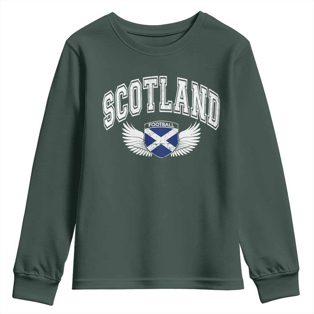 Scotland Soccer Youth Sweatshirt Retro Vintage Scottish Flag Football Fan