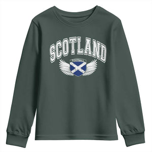 Scotland Soccer Youth Sweatshirt Retro Vintage Scottish Flag Football Fan