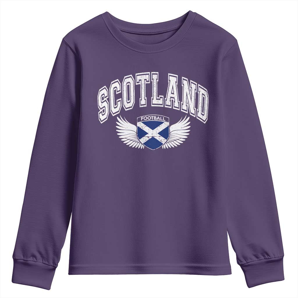 Scotland Soccer Youth Sweatshirt Retro Vintage Scottish Flag Football Fan