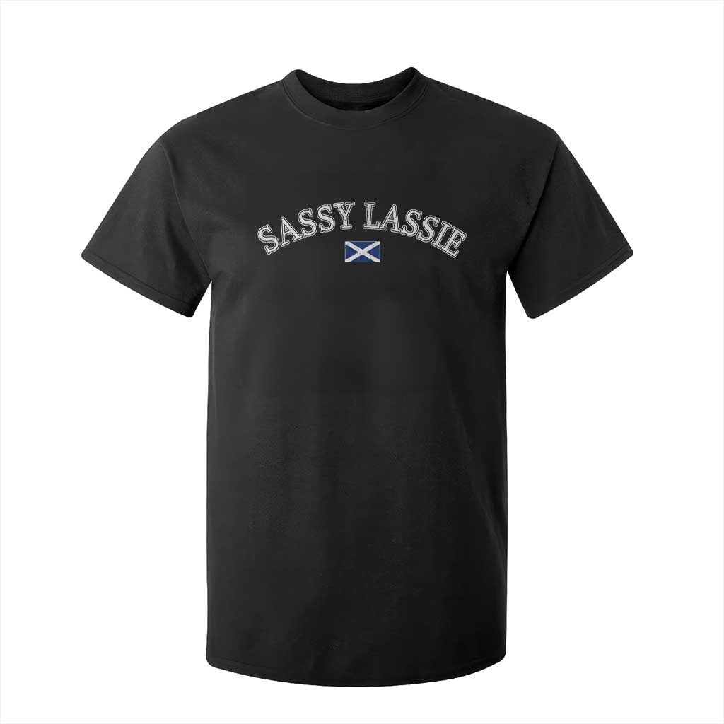 Sassy Lassie Scotland Flag T Shirt For Kid Funny Scottish Pride Heritage Gift TS10 Black Print Your Wear