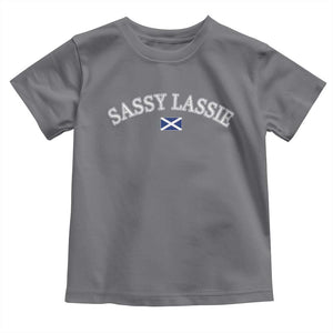 Sassy Lassie Scotland Flag Toddler T Shirt Funny Scottish Pride Heritage Gift TS10 Charcoal Print Your Wear