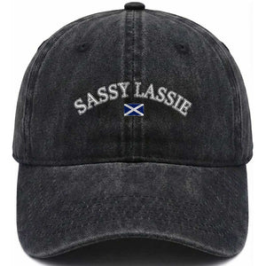Sassy Lassie Scotland Flag Washed Cotton Baseball Cap Funny Scottish Pride Heritage Gift TS10 Print Your Wear