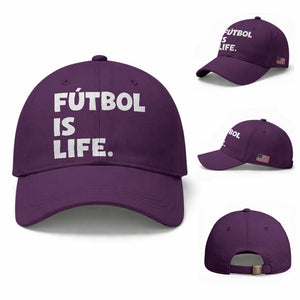 Futbol is Life Baseball Cap Funny Soccer Gift For Football Players Fans TS10 Baseball Cap Universal Fit Purple Print Your Wear