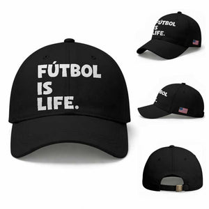 Futbol is Life Baseball Cap Funny Soccer Gift For Football Players Fans TS10 Baseball Cap Universal Fit Black Print Your Wear