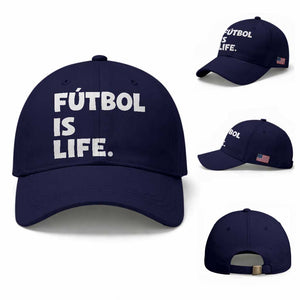 Futbol is Life Baseball Cap Funny Soccer Gift For Football Players Fans TS10 Baseball Cap Universal Fit Dark Blue Print Your Wear