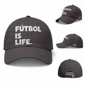 Futbol is Life Baseball Cap Funny Soccer Gift For Football Players Fans TS10 Baseball Cap Universal Fit Dark Gray Print Your Wear