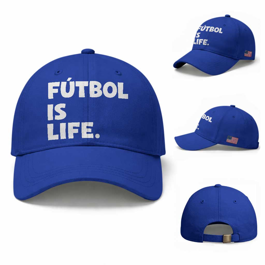 Futbol is Life Baseball Cap Funny Soccer Gift For Football Players Fans TS10 Baseball Cap Universal Fit Royal Blue Print Your Wear