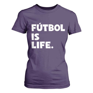 Futbol is Life T Shirt For Women Funny Soccer Gift For Football Players Fans TS10 Purple Print Your Wear