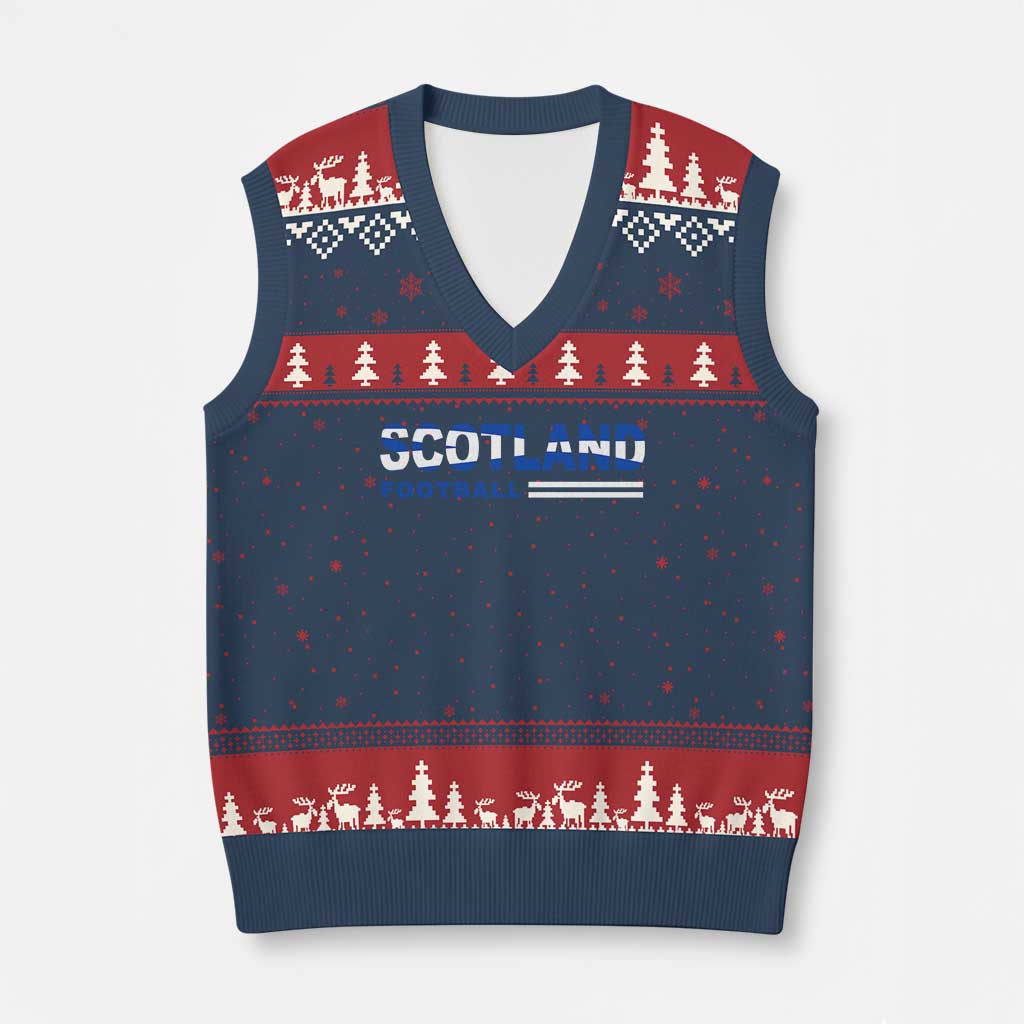 Scotland Football Pride V-Neck Knit Sweater Vest Scottish Flag Soccer Fan National Team Fans