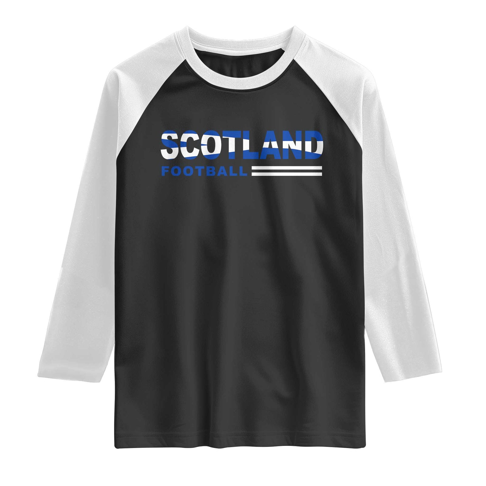 Scotland Football Pride Raglan Shirt Scottish Flag Soccer Fan National Team Fans TS10 Black White Print Your Wear