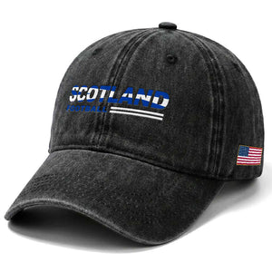 Scotland Football Pride Washed Cotton Baseball Cap Scottish Flag Soccer Fan National Team Fans