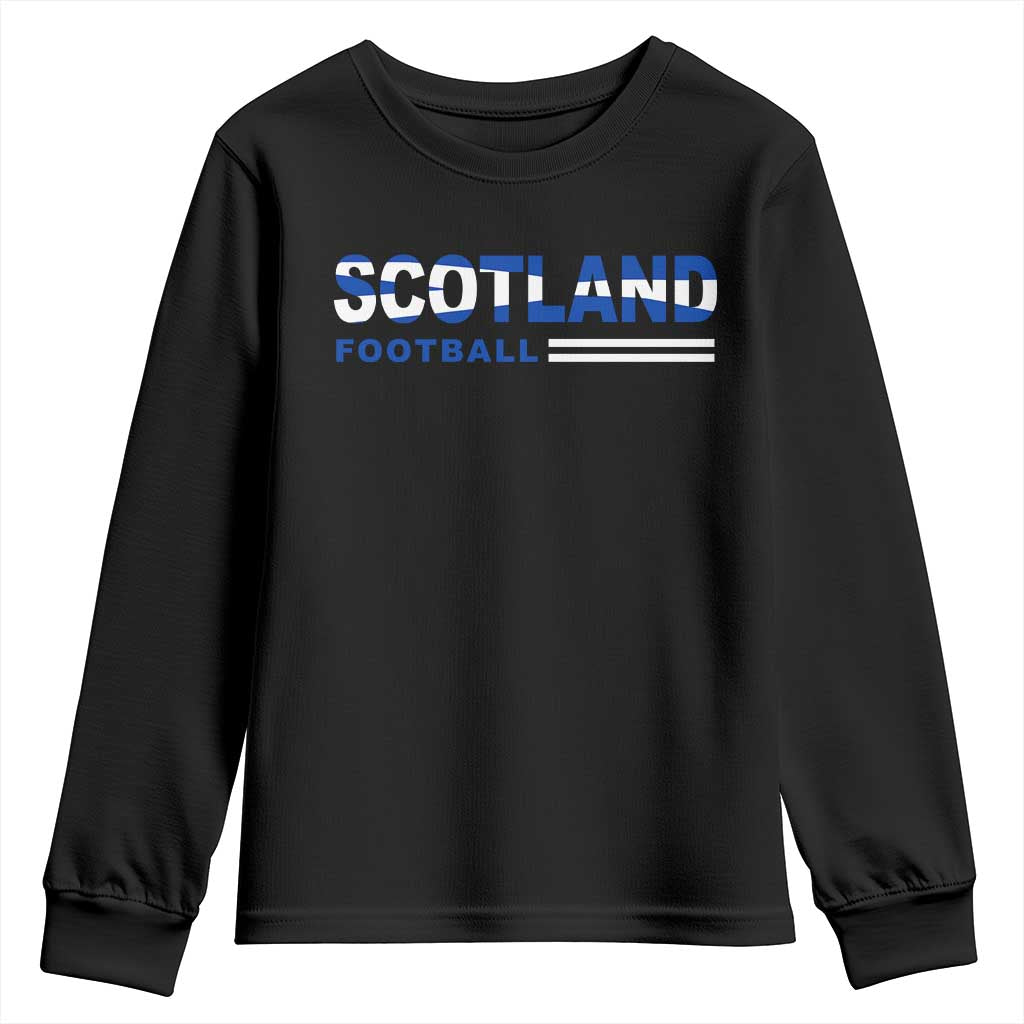 Scotland Football Pride Youth Sweatshirt Scottish Flag Soccer Fan National Team Fans TS10 Black Print Your Wear