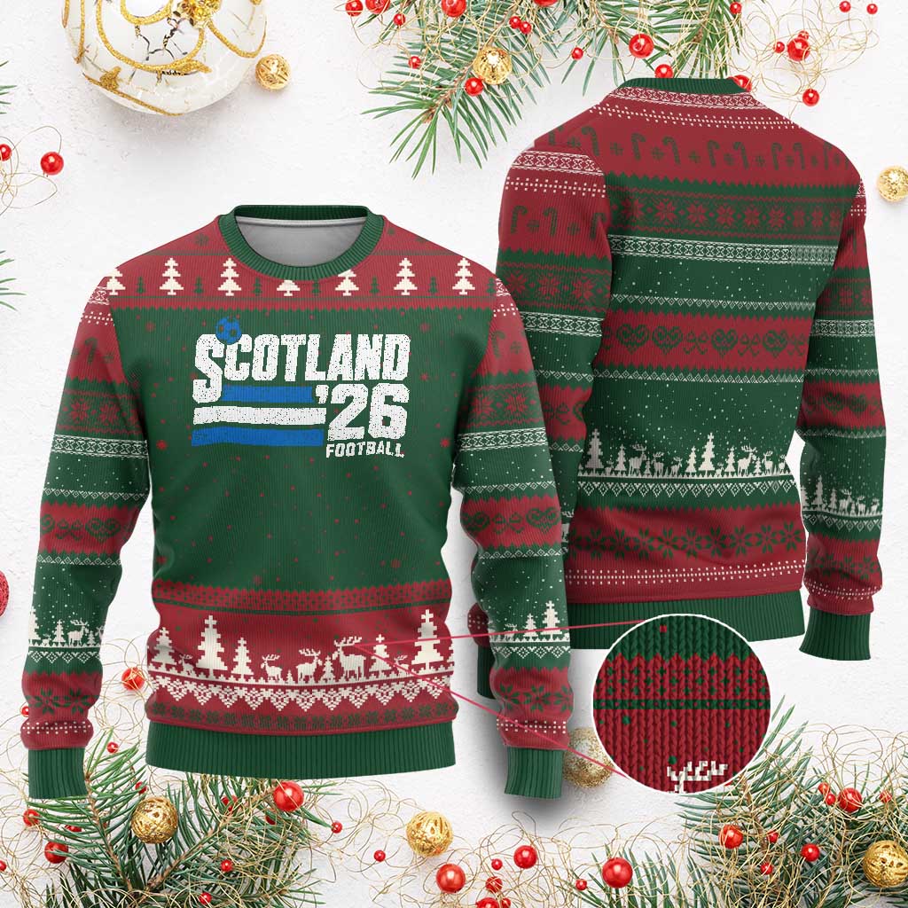 Scotland Football Fan Ugly Christmas Sweater Scottish Soccer Supporter Scottish Flag 2026
