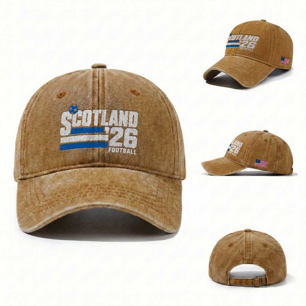 Scotland Football Fan Washed Cotton Baseball Cap Scottish Soccer Supporter Scottish Flag 2026