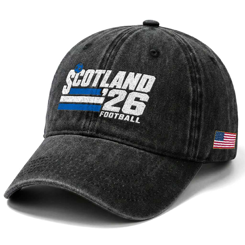 Scotland Football Fan Washed Cotton Baseball Cap Scottish Soccer Supporter Scottish Flag 2026